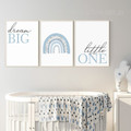 Dream Big Nursery Typography Photograph Nature 3 Piece Wall Set Canvas Print Stretched Artwork for Room Arrangement