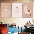 Little Princess Crown Nursery Stretched Minimalist Photograph Typography 3 Piece Set Canvas Print for Room Wall Art Onlay