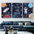 The Places You’ll Go Stars Nursery Stretched Nature Photograph Typography 3 Piece Set Canvas Print for Room Wall Art Onlay