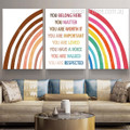 You Are Worth It Rainbow Typography Photograph Nature Stretched 3 Piece Set Kids Nursery Canvas Print Art for Room Wall Molding