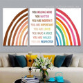 You Are Worth It Nature 3 Multi Panel Typography Painting Set Photograph Stretched Nursery Canvas Print for Room Ornament