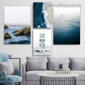 Today Is Your Day Waves Nordic Quotes 4 Multi Panel Naturescape Stretched Painting Set Photograph Print on Canvas for Wall Hanging Equipment