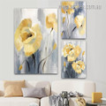 Flecks Blossoms Spots Abstract Floral 3 Piece Photograph Modern Artwork Set Stretched Canvas Print for Room Wall Adornment