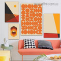 Chromatic Hexagon Trigons Spots Abstract Photograph Modern Minimalist 4 Piece Set Rolled Stretched Canvas Print for Room Wall Art Drape