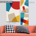 Colorful Rectangular Smears Spots Abstract Modern Minimalist Photograph Rolled 3 Piece Set Canvas Print for Room Wall Art Disposition