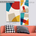 Colorful Rectangular Smears Minimalist Abstract 3 Multi Panel Modern Stretched Painting Set Photograph Print on Canvas for Wall Hanging Equipment