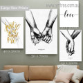 Our Sweet Love Modern Rolled Stretched Quotes 4 Multi Panel Minimalist Large Wall Artwork Set Photograph Canvas Print for Room Onlay