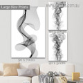 Wavy Alignments Pattern Lines Modern Abstract 3 Multi Panel Stretched Minimalist Painting Set Photograph Canvas Print for Room Wall Flourish