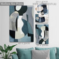 Convoluted Splodges Vintage Photograph Abstract 3 Piece Set Stretched Canvas Wall Prints for Living Room Artwork Ornamentation