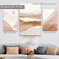 Brown Mount Mackle Spots Boho Style Landscape 3 Panel Rolled Stretched Painting Set Photograph Canvas Online Prints Australia for Room Wall Tracery