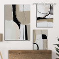 Scansion And Verses Spots Rectangles Abstract Modern Set Picture 3 Multi Panel Stretched Canvas Print Set for Wall Australian Art Getup
