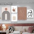 Matron Alignment Design Woman Figure Abstract 5 Piece Photograph Boho Style Artwork Set Stretched Canvas Print for Room Wall Adornment