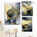 Gold Fishes Marble Lines Abstract Modern 3 Panel Rolled Stretched Painting Set Photograph Canvas Online Prints Australia For Room Wall Tracery