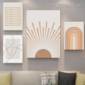 Good Things Are Coming Sun Rays Geometric Photograph Scandinavian Stretched 4 Piece Typography Set Canvas Print for Room Wall Artwork Decor