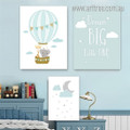 Dream Big Little One Moon Nature Nursery 3 Multi Panel Hallway Artwork Quotes Set Stretched Canvas Cheap Photo Prints for Room Wall Outfit