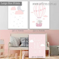 Dream Big Little One Clouds Nursery Photograph Nature Stretched 3 Piece Quotes Set Canvas Print for Room Wall Artwork Decor