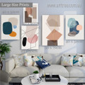 Roundly Macula Strias Circles Geometric Modern Photograph Rolled 5 Piece Set Abstract Canvas Print for Room Wall Art Moulding