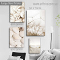 Dandelion Bloom bird Floral Modern 4 Piece Photograph Nature Artwork Set Stretched Canvas Print for Room Wall Getup