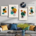 Roundly Dots Alignment Lines Abstract Stretched Modern Photograph Geometrical Art Prints 4 Piece Set Canvas for Room Onlay