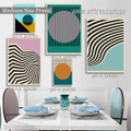 Tortuous Bold Strokes Dots Geometrical Modern Style 5 Multi Panel Set Photograph Abstract Stretched Rolled Print on Canvas Artwork Online for Room Wall Trimming