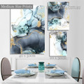 Circumlocutory Splashes Spots Abstract Photograph on Canvas 3 Multi Panel Modern Rolled Stretched Painting Set Print for Room Wall Garniture