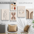 Sinuous Trait Spots Scandinavian Minimalist 5 Multi Panel Set Photograph Abstract Stretched Rolled Print on Canvas Artwork Online for Room Wall Trimming
