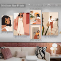 Fashionable Demoiselle Leaves Abstract Botanical Photograph Scandinavian 5 Piece Set Rolled Stretched Canvas Print for Room Wall Art Disposition 