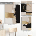 Rectangular Mackles Modern Abstract Rolled 3 Multi Panel Geometrical Painting Set Photograph Canvas Print for Room Wall Drape