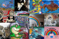 Alligator Urban Graffiti Collage