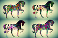 Abstract Floral Horse Animal