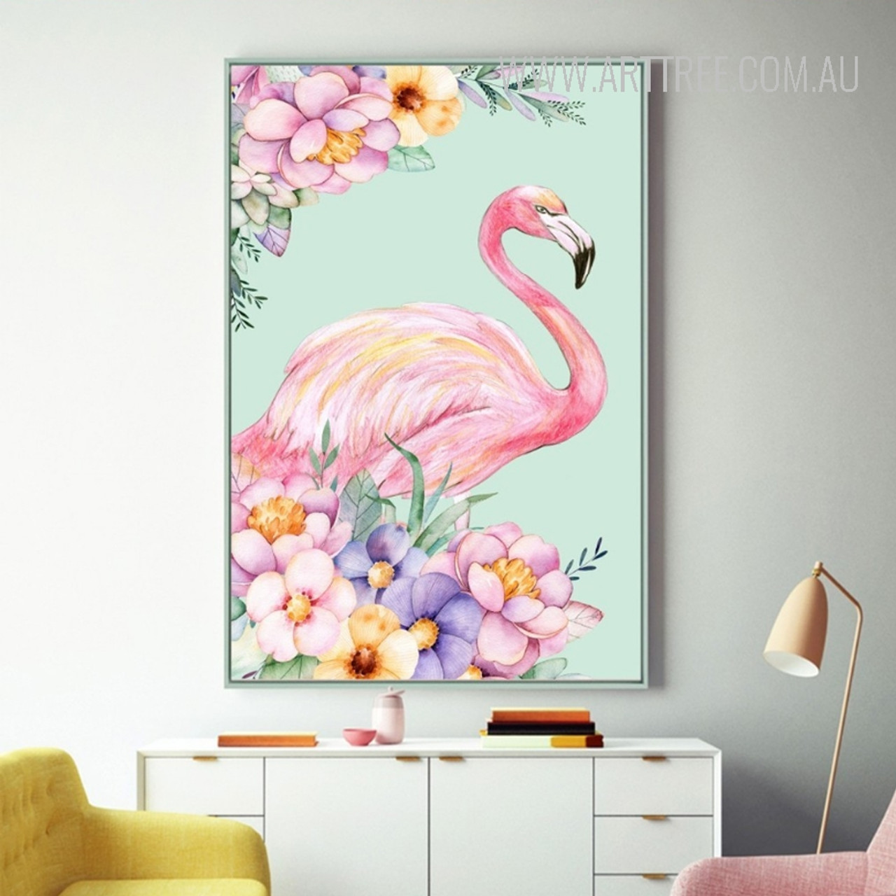 Lovely Pink Flamingo - arttree.com.au