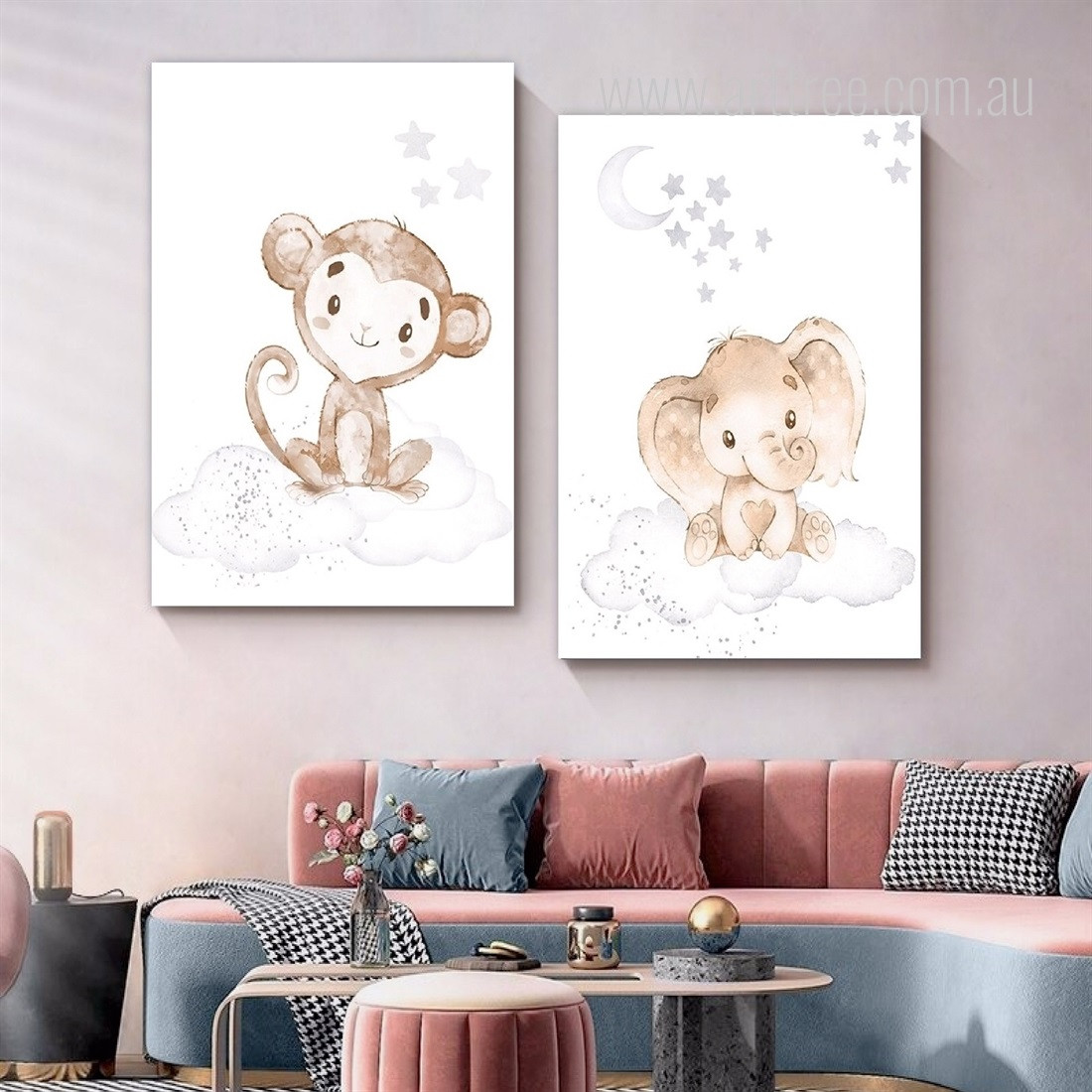 Monkey On Cloud Art - arttree.com.au