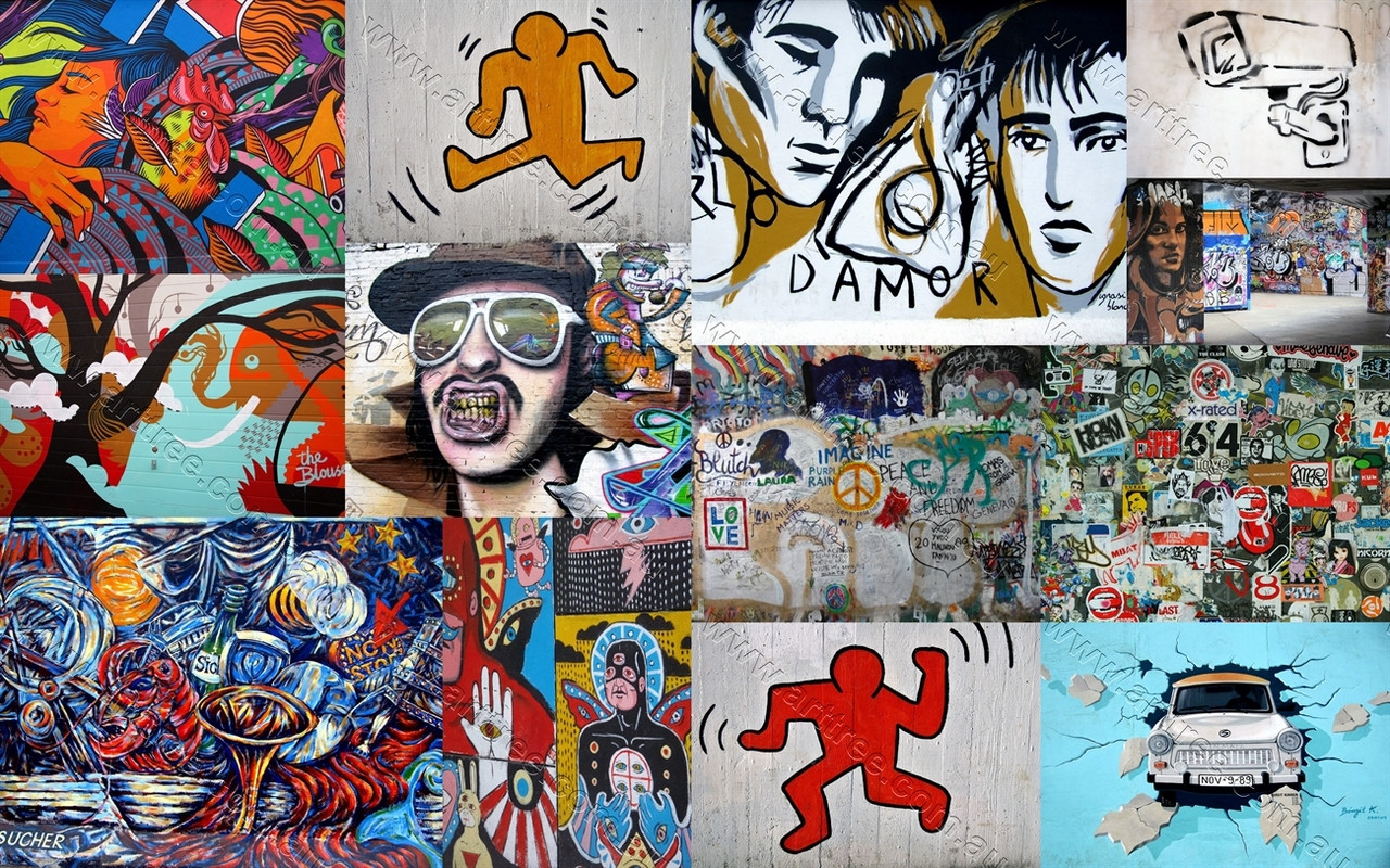 Epic Graffiti Independence Day Fist ジクレーキャンバスウォール