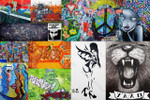 Music Graffiti Street Art Collage