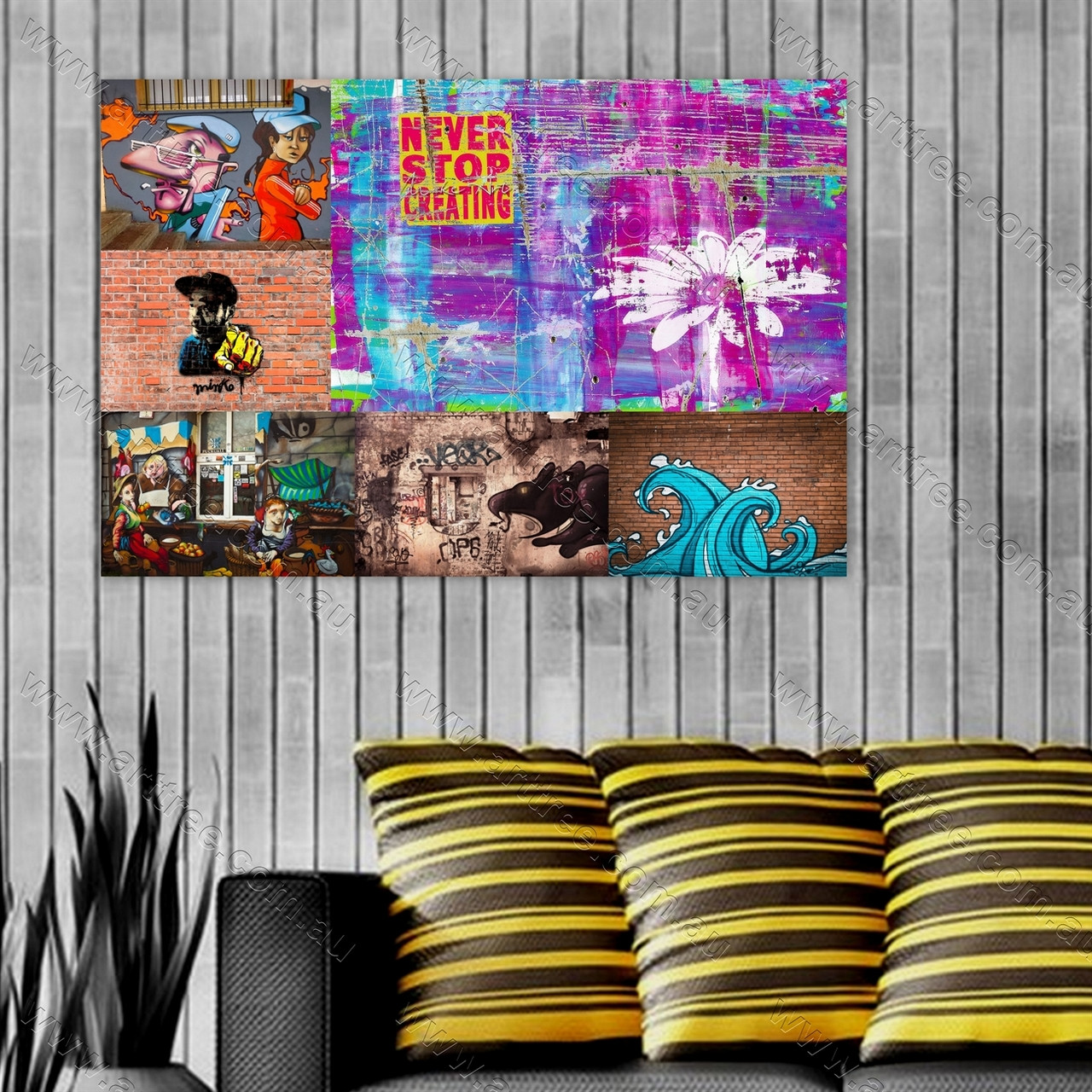 Never Stop Creating Graffiti Street Art - arttree.com.au