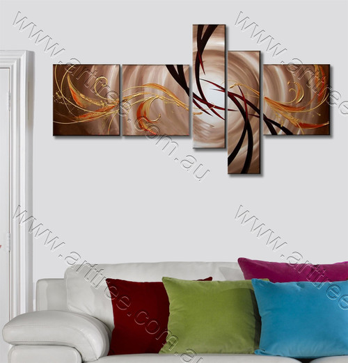 Colorful Stripe Pattern Abstract Oil Painting