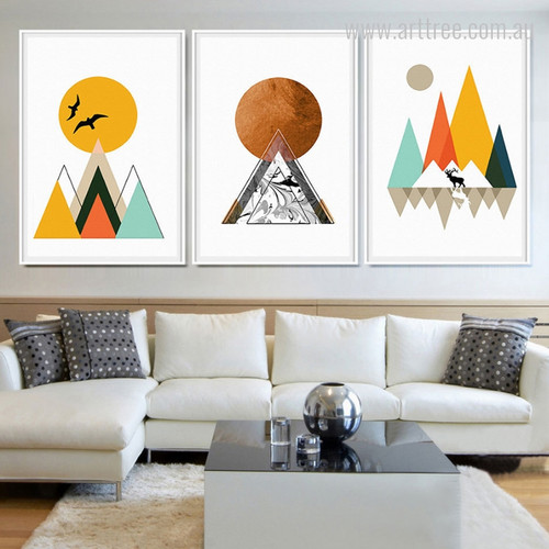 Mountain Peak Sunrise Nordic Canvas Art