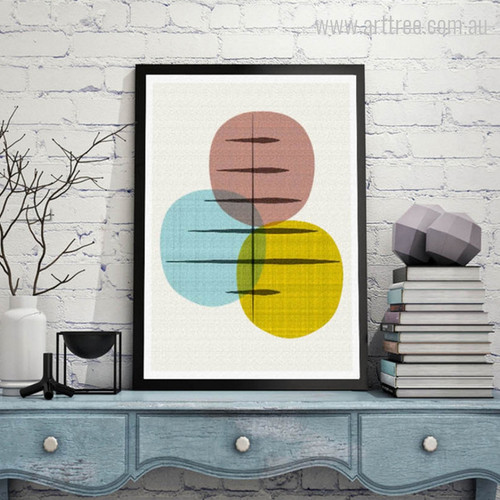 Geometric Union Circles Nordic Canvas Print