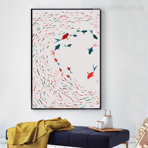 Colorful Minimal Amazing Fishes Vertical Rectangle Design