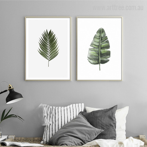 Areca Palm, Split Life Philodendron Leaves Room Decor Art