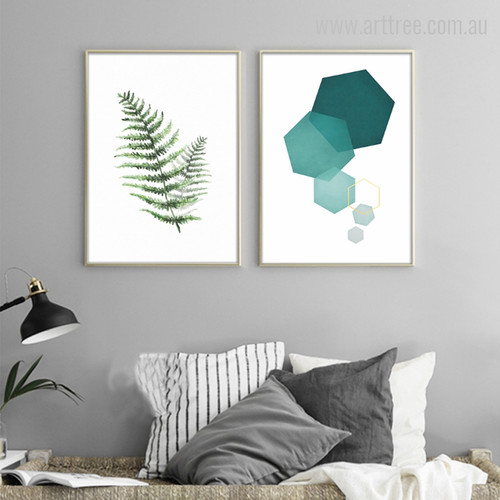 Celandine Plant Leaf, Hexagon Geometric Shape Design