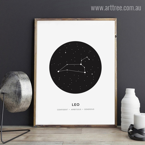 Leo Zodiacal Constellation Confident, Ambitious, Generous Print