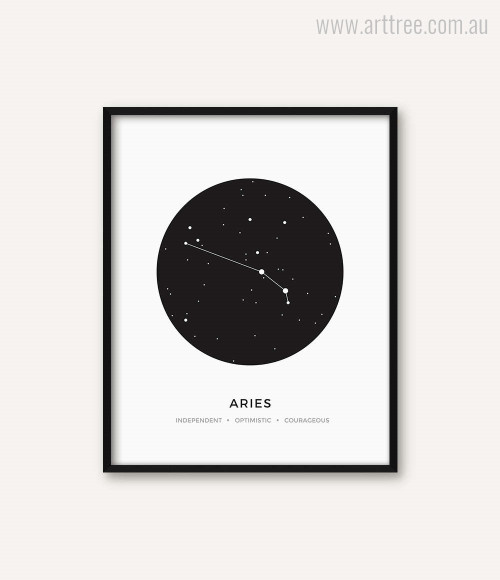 Aries Zodiacal Constellation Independent Optimistic Courageous Print