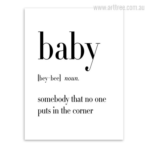 Baby Definition Family Quote Digital Kids Art