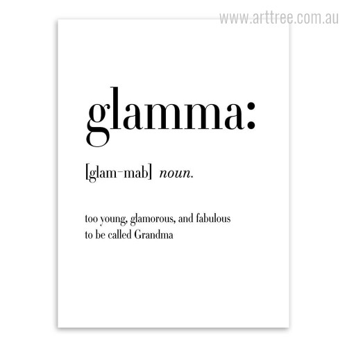 Glamma Definition Family Quote Wall Print