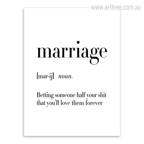 Marriage Definition Family Quote Art Print