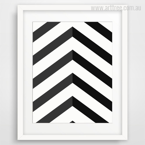 Black Chevron Geometric Pattern Decorations Canvas Print