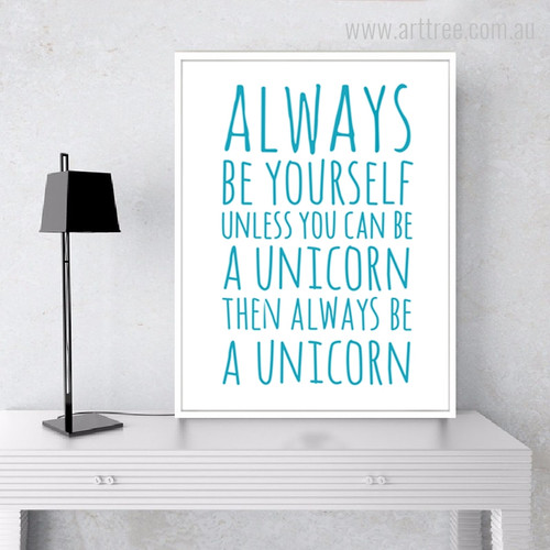 Always Be Yourself Aqua Motivational Quotes Canvas Print