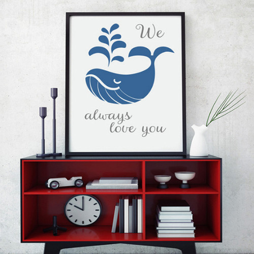 We Always Love You Words Blue Whale Digital Art