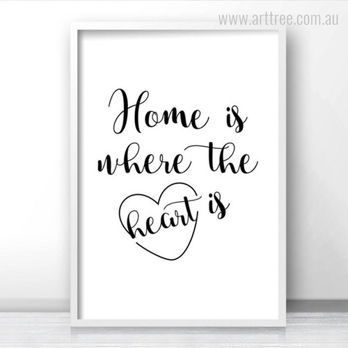 Home is Where the Heart is Quote Art Print